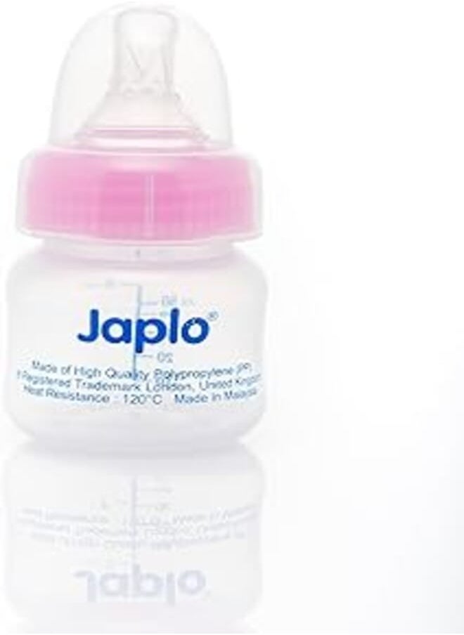 Japlo Japlo Juice & vitamin Feeding Bottle with Anti-colic nipple 50 ml- pink colour 