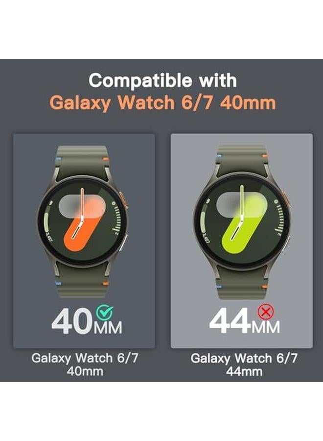 جي تيك واقي شاشة لساعة سامسونج جالكسي 7 6 40 مم زجاج مقوى مضاد للخدش شفاف عالي الدقة، عبوة من 3 قطع - Image 2