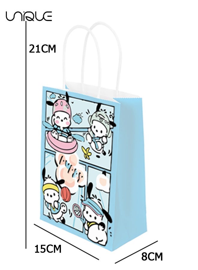 Unique Kraft Gift Bags - 5Pcs Paper Bags with Handles - 5 Styles Reusable Party Bags - Colourful Gift Bags - for Kid's Birthday Party Supplies, Holiday Treat Box, Children's Candy Packaging Bag - Image 2