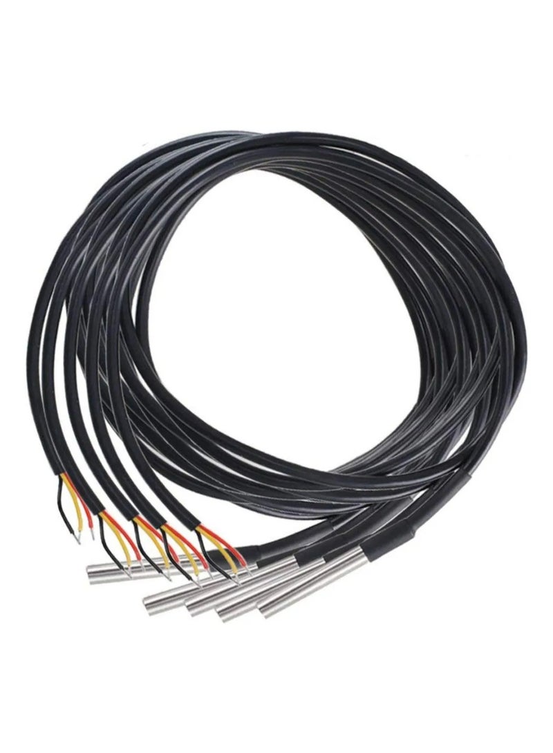 DS18B20 5P Stainless Steel Waterproof 3.3ft Cable - Image 1
