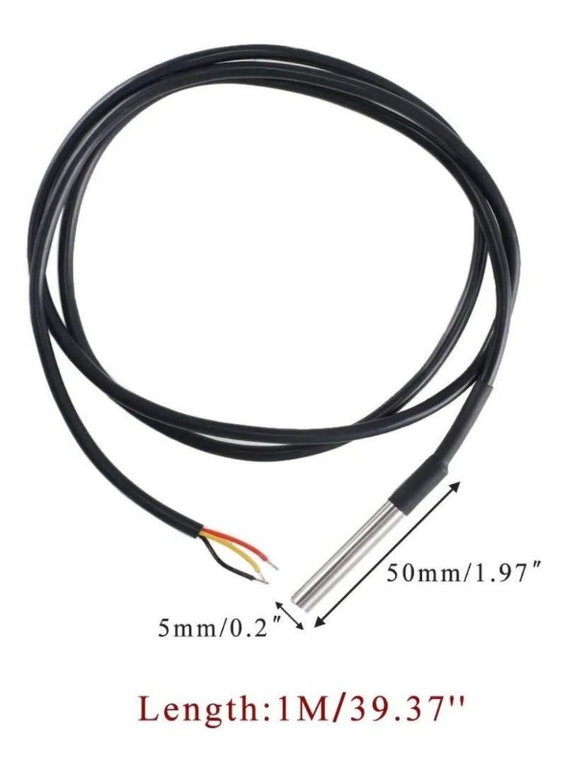 DS18B20 5P Stainless Steel Waterproof 3.3ft Cable - Image 3