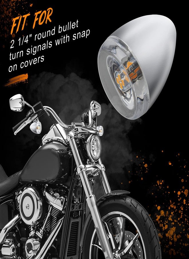 QUASCO Clear Turn Signal Lens Cover for 2 Inch Bullet Blinkers Compatible with Harley Street Glide Special Softail Sportster Road King Fatboy, Pack of 4 - Image 3