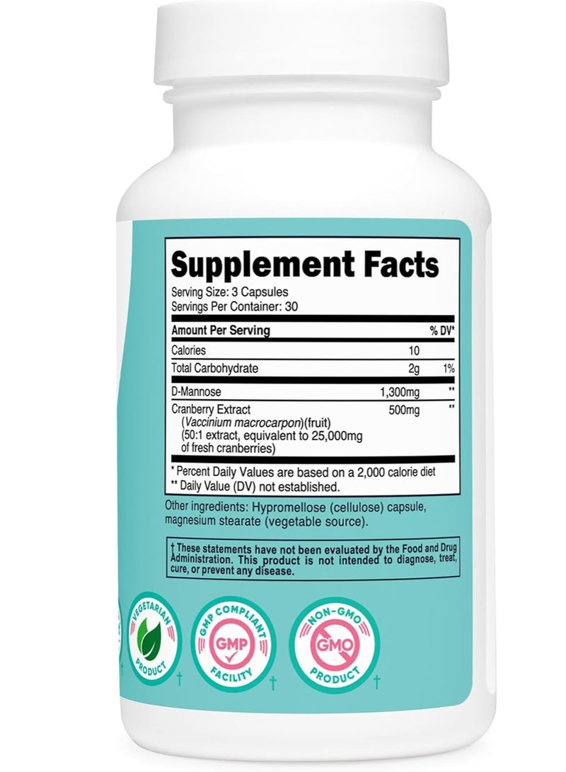 د-مانوز مع مستخلص التوت البري للنساء ١٣٠٠ ملغ ٩٠ كبسولة ٣٠ حصة - Image 2