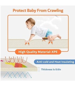 EMZJ 200 X 180 X 1 cm Baby Crawling Play Floor mat Foam Non-Toxic Foldable Reversible Playing Mat - Animal Voyages Different Designs  - Image 2