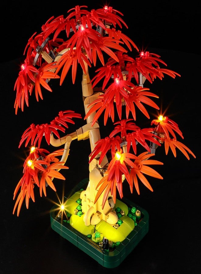 YEABRICKS مصباح LED من YEABRICKS لنموذج مكعبات بناء شجرة بونساي القيقب الأحمر الياباني النباتي من ليغو-10348 (مجموعة البناء غير متضمنة) - Image 2