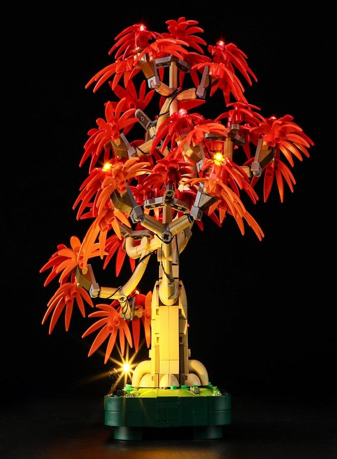 YEABRICKS مصباح LED من YEABRICKS لنموذج مكعبات بناء شجرة بونساي القيقب الأحمر الياباني النباتي من ليغو-10348 (مجموعة البناء غير متضمنة) - Image 4