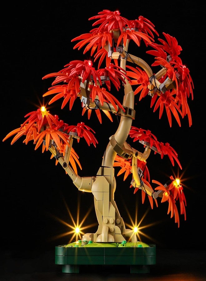 YEABRICKS مصباح LED من YEABRICKS لنموذج مكعبات بناء شجرة بونساي القيقب الأحمر الياباني النباتي من ليغو-10348 (مجموعة البناء غير متضمنة) - Image 3