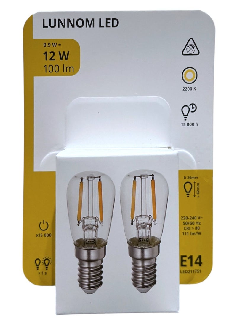 LUNNOM LED Bulb, Candle Bulbs Small Screw, Warm yellow light., E14, 0.9w, 100Lumen, Last Up To 15000H - Image 1