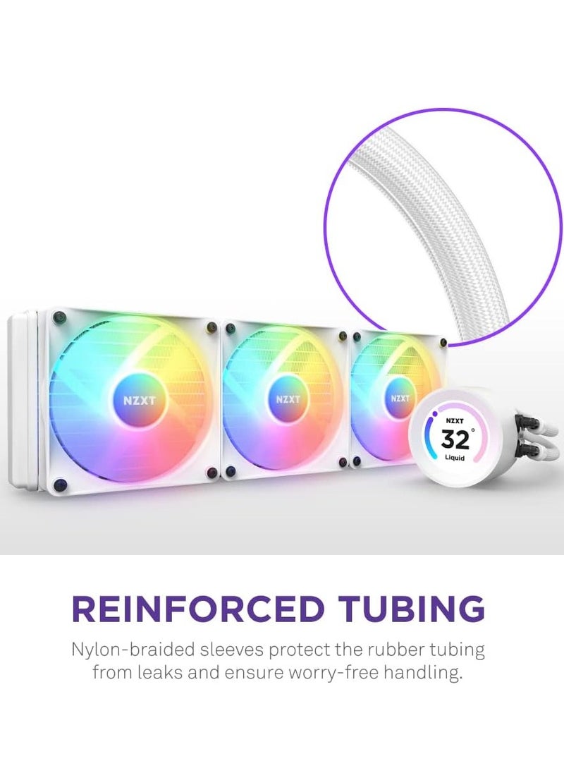 NZXT - Kraken Elite RGB 360mm AIO CPU Liquid Cooler - Customizable 2.36" LCD Display for GIFS, Images, Performance Metrics - High-Performance Pump - 3 x F120 RGB Core Fans - Image 1
