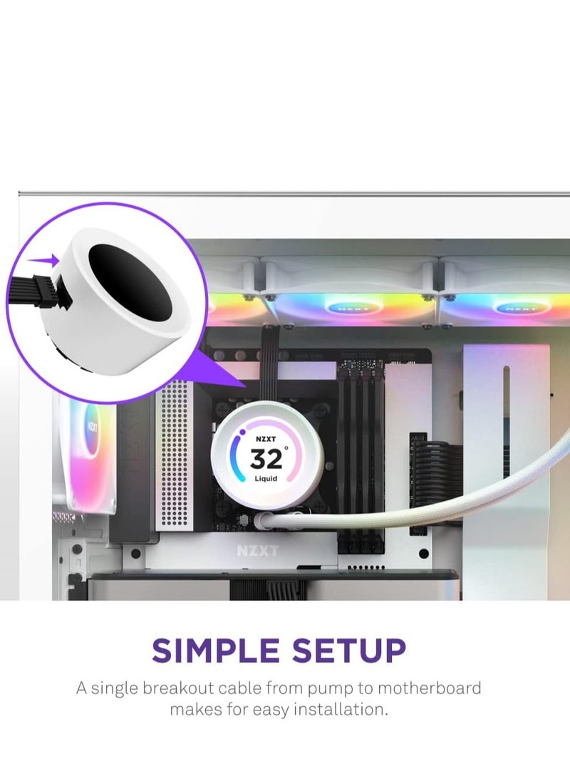 NZXT - Kraken Elite RGB 360mm AIO CPU Liquid Cooler - Customizable 2.36" LCD Display for GIFS, Images, Performance Metrics - High-Performance Pump - 3 x F120 RGB Core Fans - Image 1