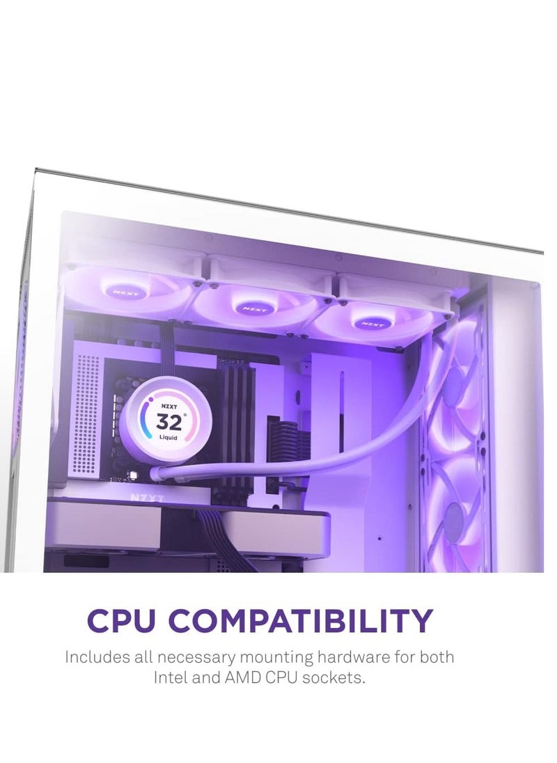 NZXT - Kraken Elite RGB 360mm AIO CPU Liquid Cooler - Customizable 2.36" LCD Display for GIFS, Images, Performance Metrics - High-Performance Pump - 3 x F120 RGB Core Fans - Image 1