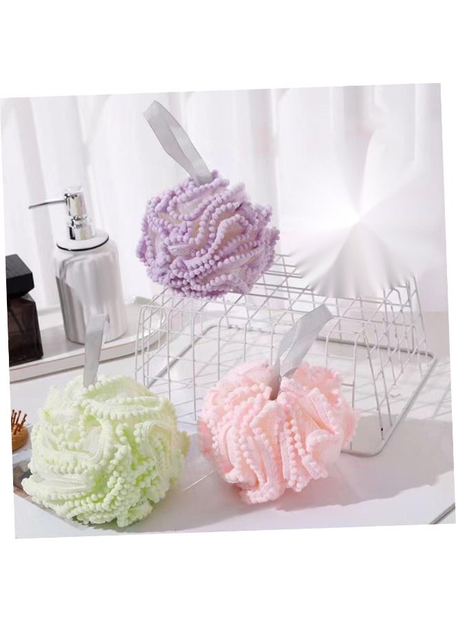 3 Pack Bath Loofah Sponge,Exfoliating Bath Sponge Body Scrubber Shower Ball Bath Sponges for Women/Men/Kids Bathing Accessories(Mixed Color) - Image 1