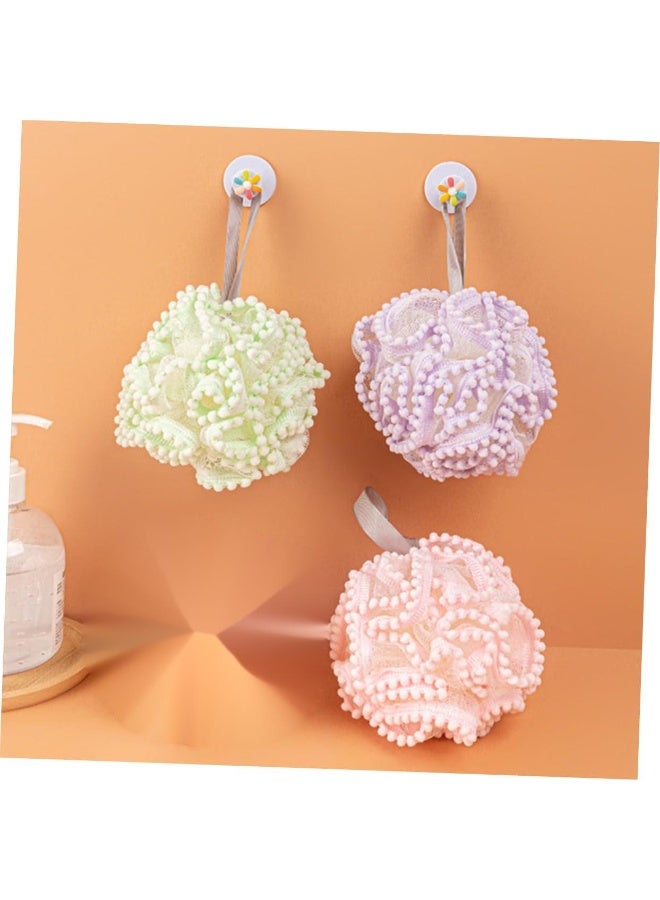 3 Pack Bath Loofah Sponge,Exfoliating Bath Sponge Body Scrubber Shower Ball Bath Sponges for Women/Men/Kids Bathing Accessories(Mixed Color) - Image 5