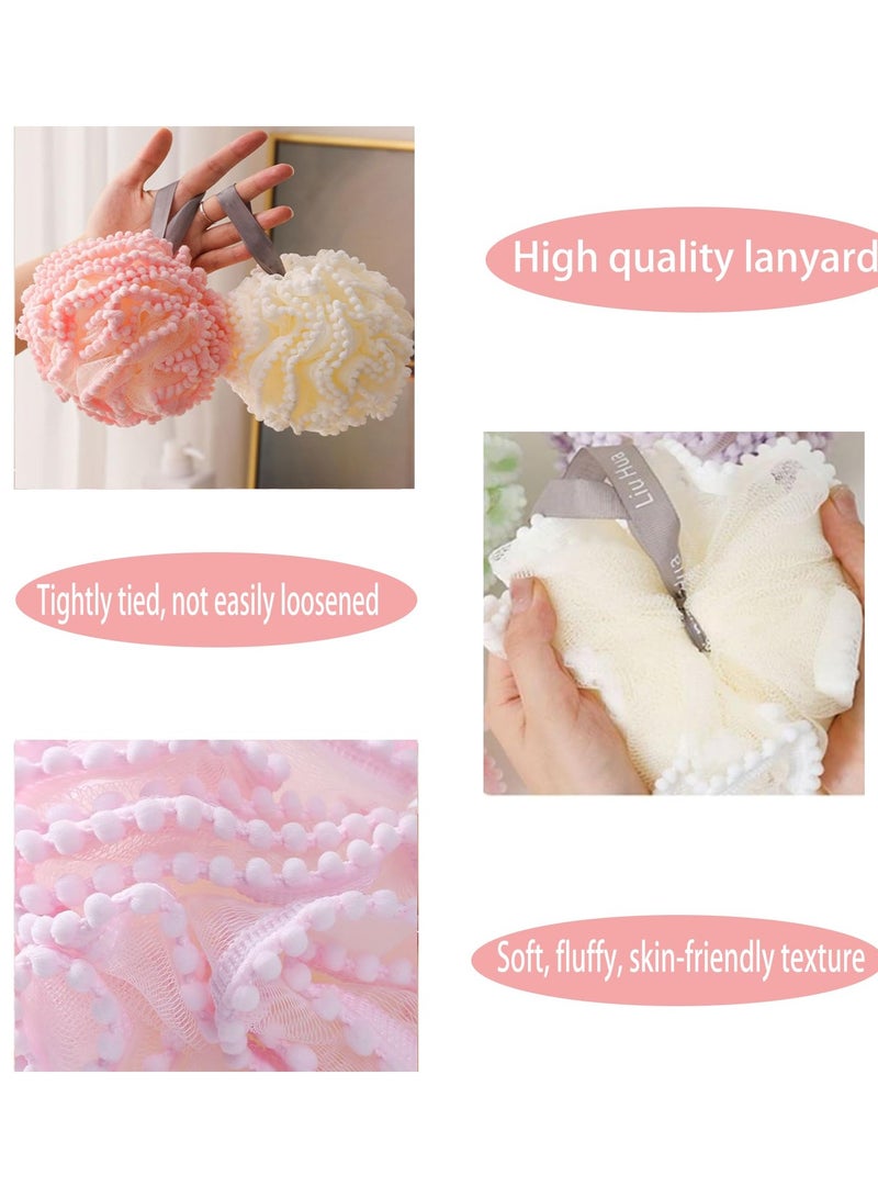 3 Pack Bath Loofah Sponge,Exfoliating Bath Sponge Body Scrubber Shower Ball Bath Sponges for Women/Men/Kids Bathing Accessories(Mixed Color) - Image 2