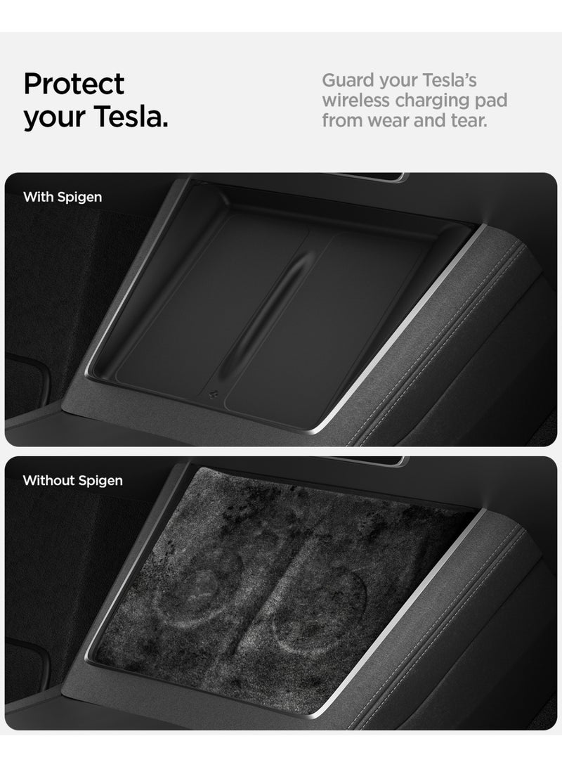 Spigen وسادة شحن لاسلكية فائقة النحافة تسلا موديل Y جونيبر (2026/2025) [شحن غير معاق] غطاء واقي من السيليكون - أسود - Image 3