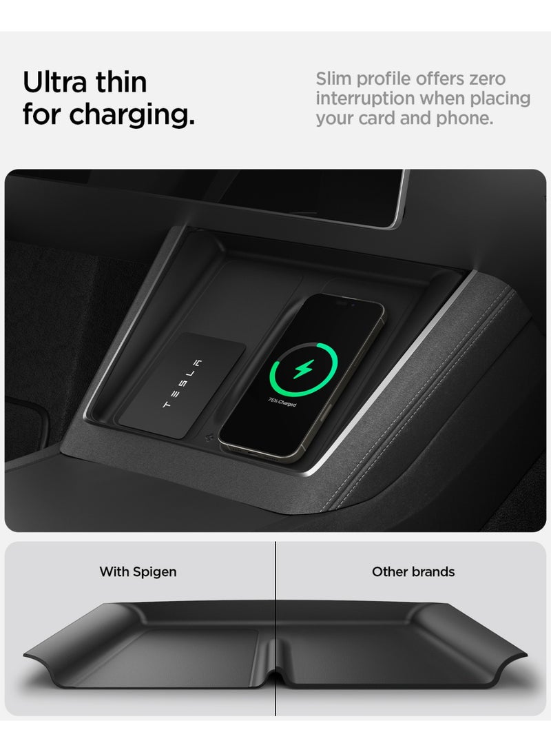 Spigen وسادة شحن لاسلكية فائقة النحافة تسلا موديل Y جونيبر (2026/2025) [شحن غير معاق] غطاء واقي من السيليكون - أسود - Image 4
