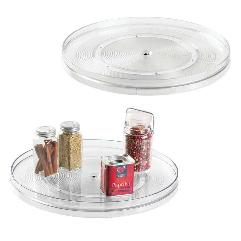 IDesign iDesign 54730M2 Linus Turntable Kitchen Pantry or Countertop Organization 14 Inch Clear 2 Count 