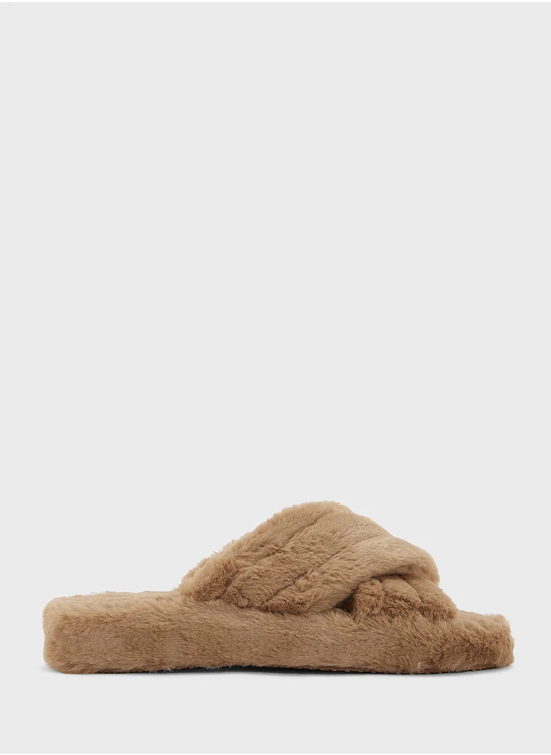 جينجر Platform Crosover Bedroom Slipper