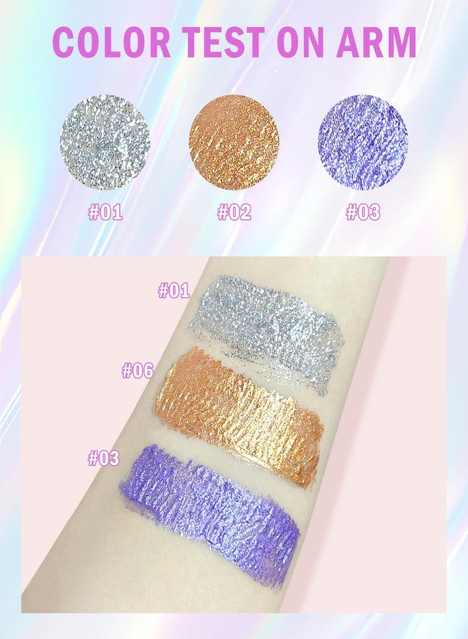 Jutqut 3PCS Glitter Mascara, Define Long Lasting & Waterproof Curling Eyelashes, Diamond Sparkle Mascara, Voluminous Lengthening for Women Party Stage Use - Image 4