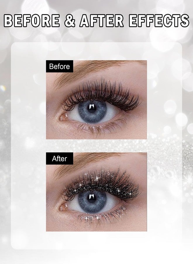 Jutqut 3PCS Glitter Mascara, Define Long Lasting & Waterproof Curling Eyelashes, Diamond Sparkle Mascara, Voluminous Lengthening for Women Party Stage Use - Image 2