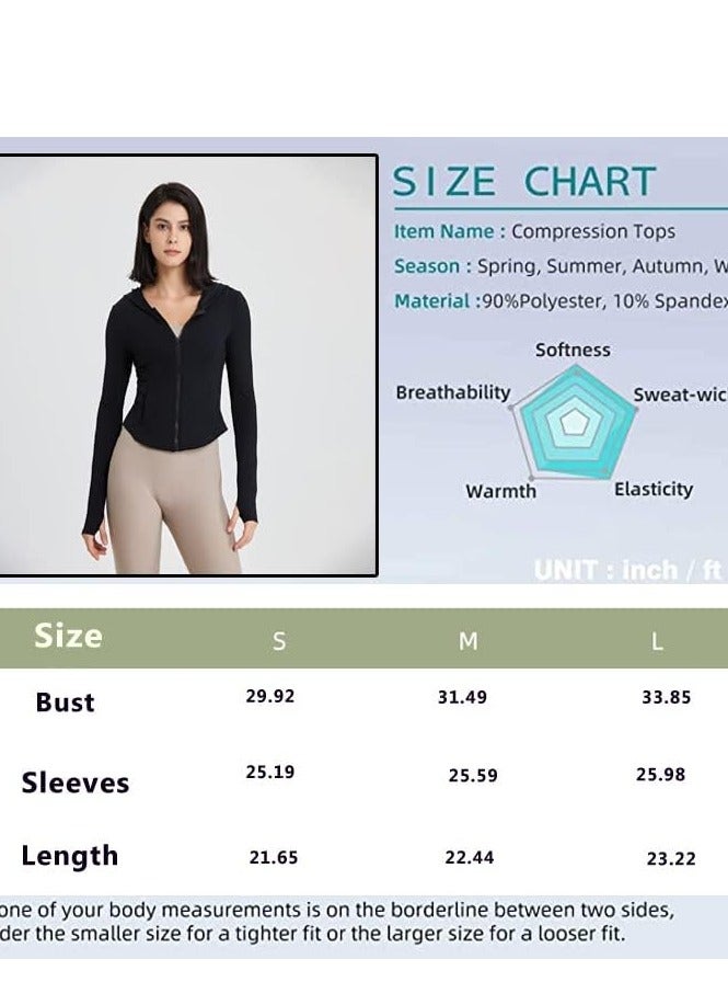 SOLARAE Women’s Zip Up Hooded Workout Jacket Long Sleeve Sun Shirt Crop Yoga Tops - Image 2