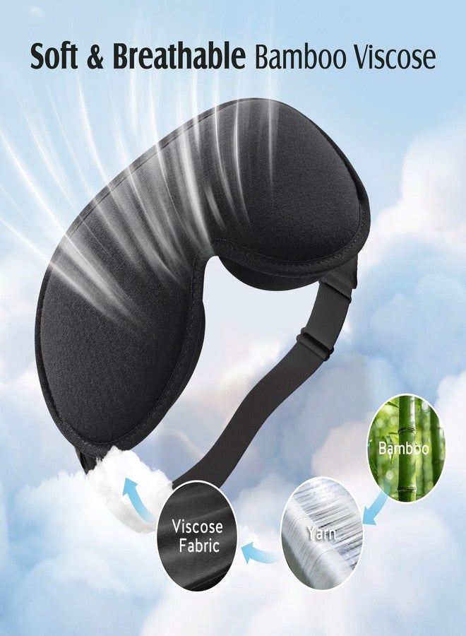 YFONG Sleep Mask for Lash Extensions, Bamboo Viscose & 100% Blackout Eye Mask for Sleeping Women Men, Soft 3D Contoured Zero Eye Pressure Blindfold for Travel, Breathable & Adjustable Eye Cover, Black - Image 5