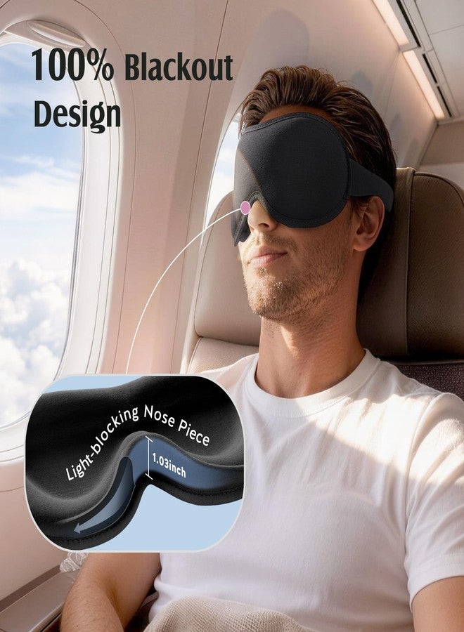 YFONG Sleep Mask for Lash Extensions, Bamboo Viscose & 100% Blackout Eye Mask for Sleeping Women Men, Soft 3D Contoured Zero Eye Pressure Blindfold for Travel, Breathable & Adjustable Eye Cover, Black - Image 4
