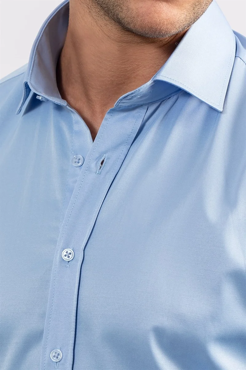 Tudors Modern Slim Fit Plain Satin Men's Shirt