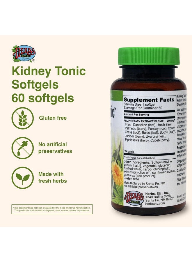 Herbs Etc. Kidney Tonic Softgels - Function Supplement - Natural with Dandelion, Saw Palmetto & Parsley - 60 Softgels (60 Servings) - Image 2