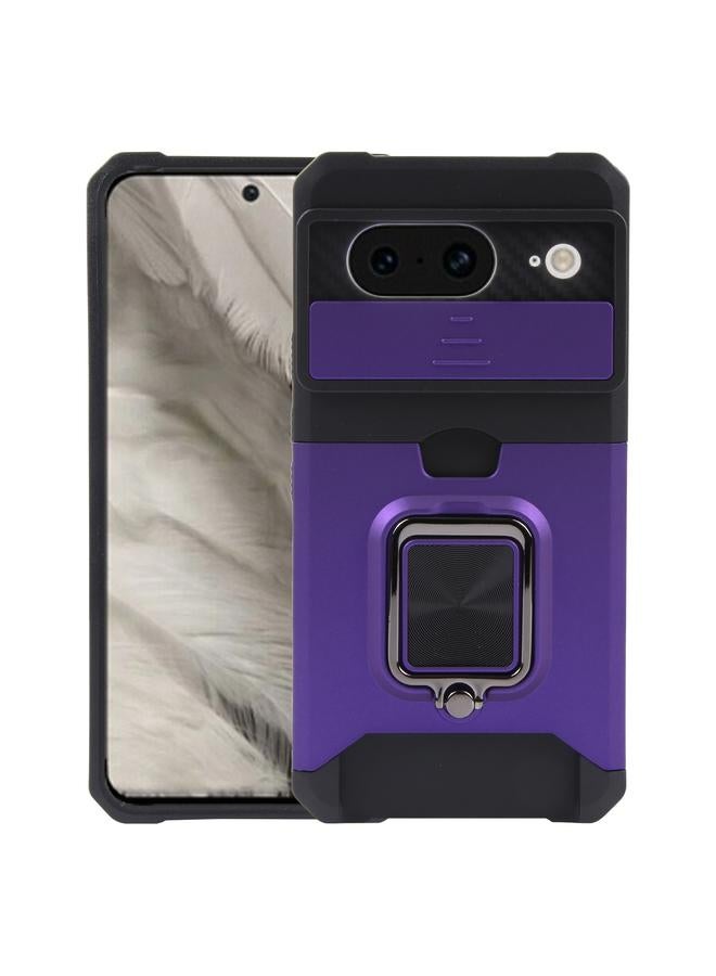 Green Tiger Case For Google Pixel 8 Camera Shield Card Slot PC+TPU Phone Case - Image 1