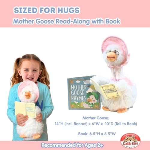 Cuddle Barn Mother Goose ReadAlong Pink Animated Bird Plush with Mouth Movement Recites 7 Nursery Rhymes Comes with Board Book 14 inches - Image 5