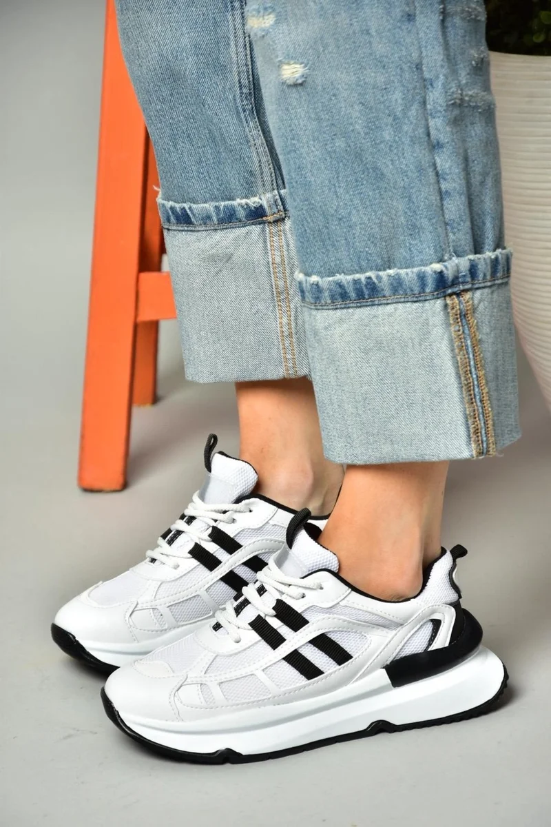 Fox Shoes S973017604 Black/white Fabric Sports Shoes Sneakers