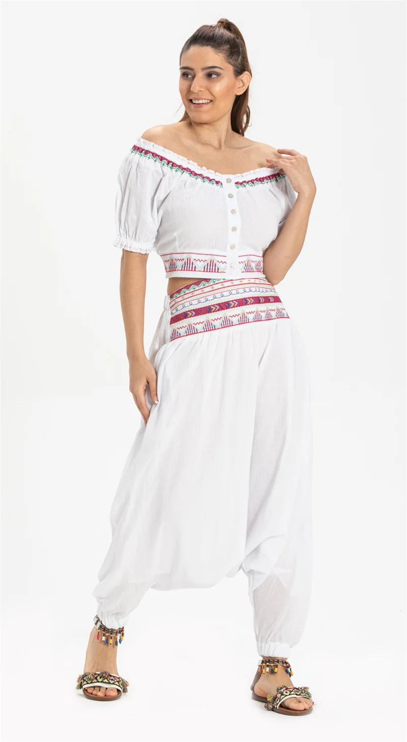 اليش شيل بيزي Short Sleeve Sile Cloth Latin Bustier White Byz