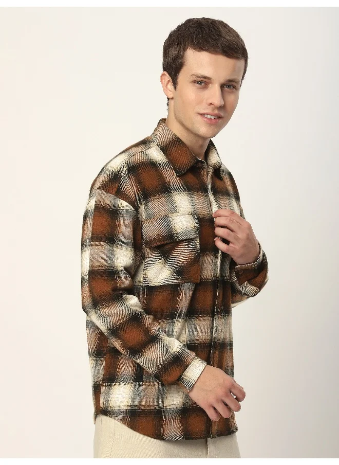 بيونغ Brown Recycled Plaid Flannel Shirt