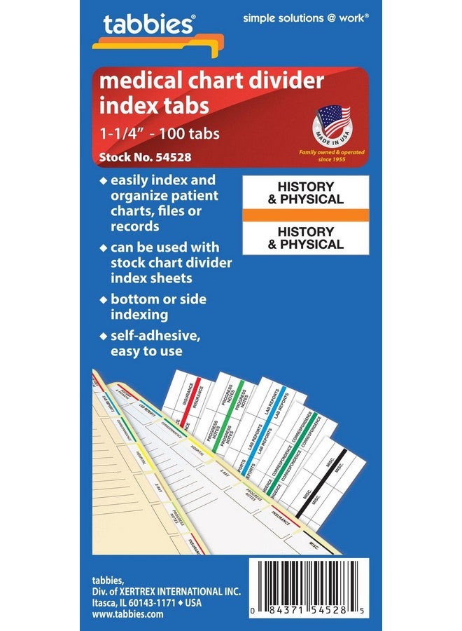 Tabbies Medical Chart Index Divider Tabs (TAB54528) - Image 1