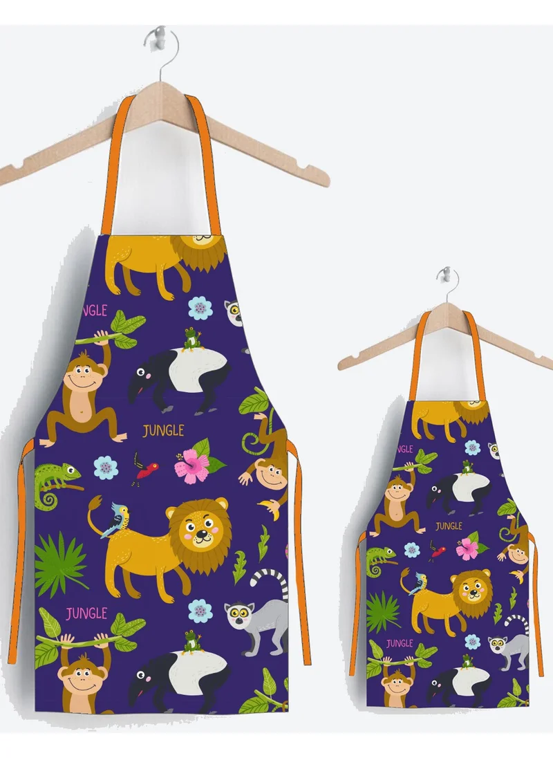 Ays Home Cute Lion Mother Child Kitchen Apron