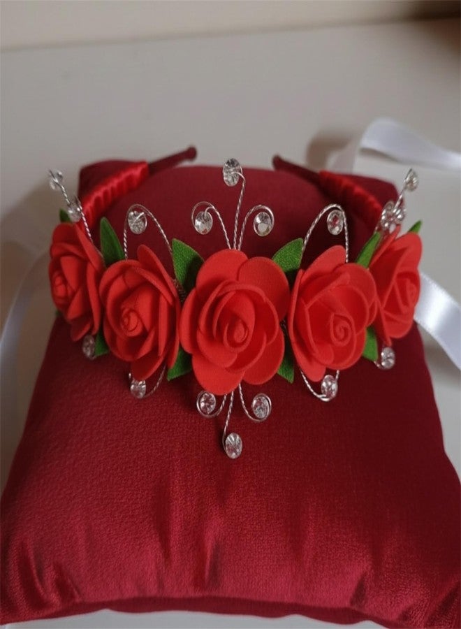 Pyarafest 50Pcs Artificial red Rose Foam Flowers for Home Decoration, Decoration, Wedding Decoration, Festival and Events, Anniversary, Valentine Gifts and DIY Craft (Foam, Red) - Image 2