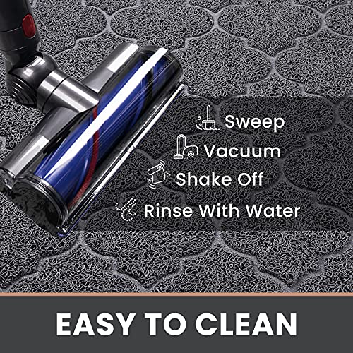 LuxStep حصيرة باب LuxStep كبيرة 24x36 بوصة حصيرة مدخل داخلية وخارجية، تصميم منخفض غير قابل للانزلاق، حصيرة أرضية متينة لاحتجاز الأوساخ والغبار، حصيرة ترحيب أمام الباب للمداخل، الفناء، المرآب، رمادي - Image 3