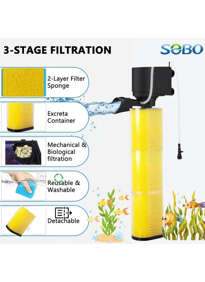 VAYINATO VAYINATO Sobo Wp-6001 Aquarium Internal Filter for Fish Tank, Power : 40W, Flow : 2800L/H, Suitable Upto 4 Feet Tank  - Image 5