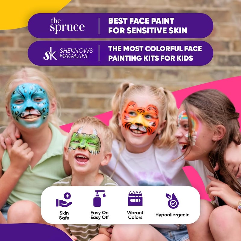 Blue Squid Face Paint Crayons - 12 Vibrant Colors Twistable & Washable Face Paint Sticks - Face Painting Kit for Kids Party, Halloween, Belly Painting Kit Pregnancy, Makeup Body Paints for Adults - Image 2