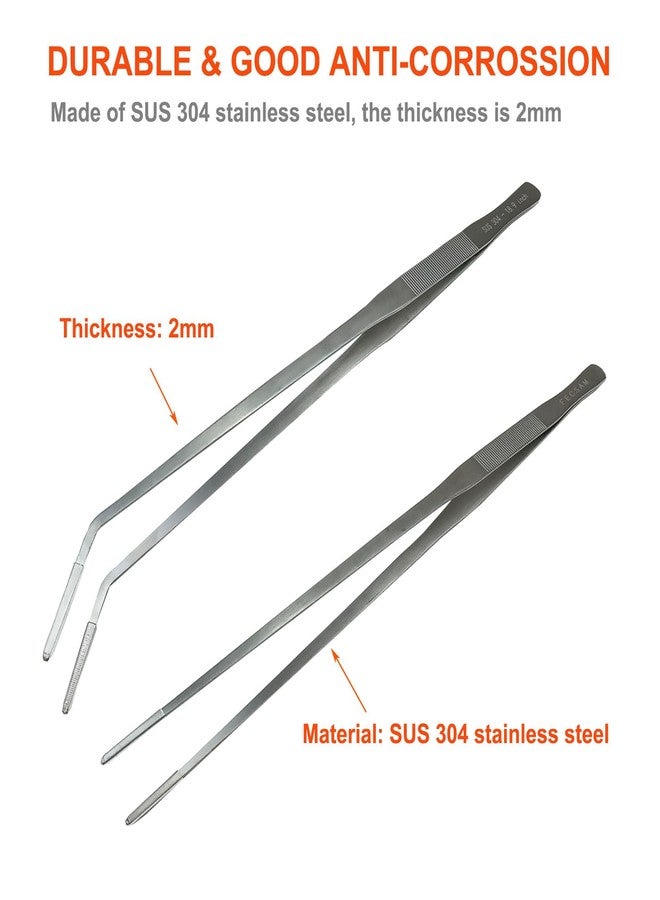Fecsam Extra Long Tweezers with Rubber Cover Tips, Fecsam Feeding Tongs - 2 Pack/18.9 inch Aquarium Stainless Steel Large Aquascape Tools for Fish Tank, Terrarium，Aquascaping, Reptile, Bearded Dragon - Image 4