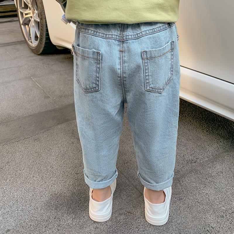 Children'S Summer Ripped Jeans Boys' Pants Children'S Baby Loose Cropped Girls' Thin Trousers - Image 4