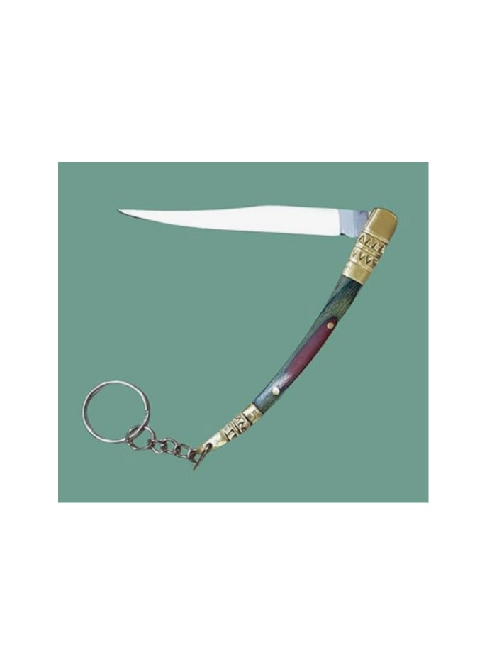 Metal and wood keychain in the shape of a folding knife - Image 2