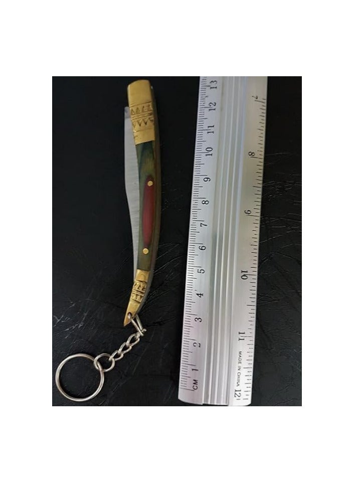 Metal and wood keychain in the shape of a folding knife - Image 3