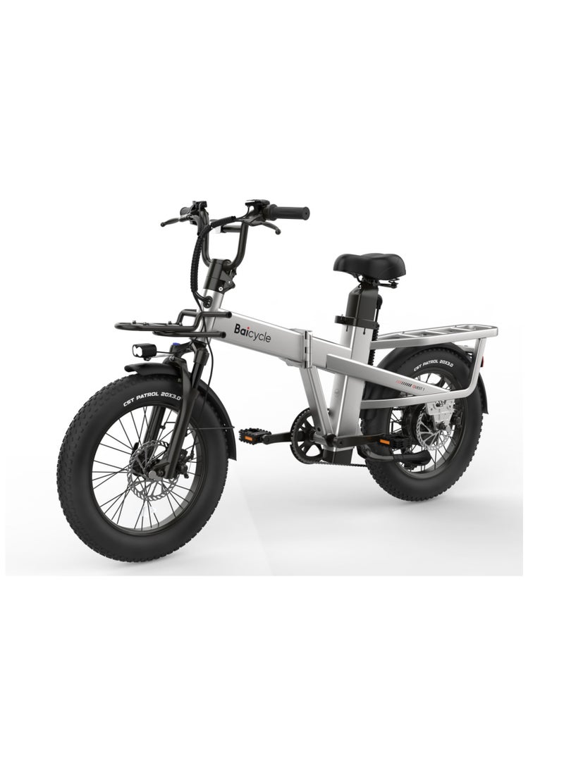 Baicycle Electric Bike Mountain bike 48V 15.3Ah Removable Battery 32Km/H with 750W Brushless Motor 7-Speed 20inchTires Front Fork Suspension  Silver  - Image 2