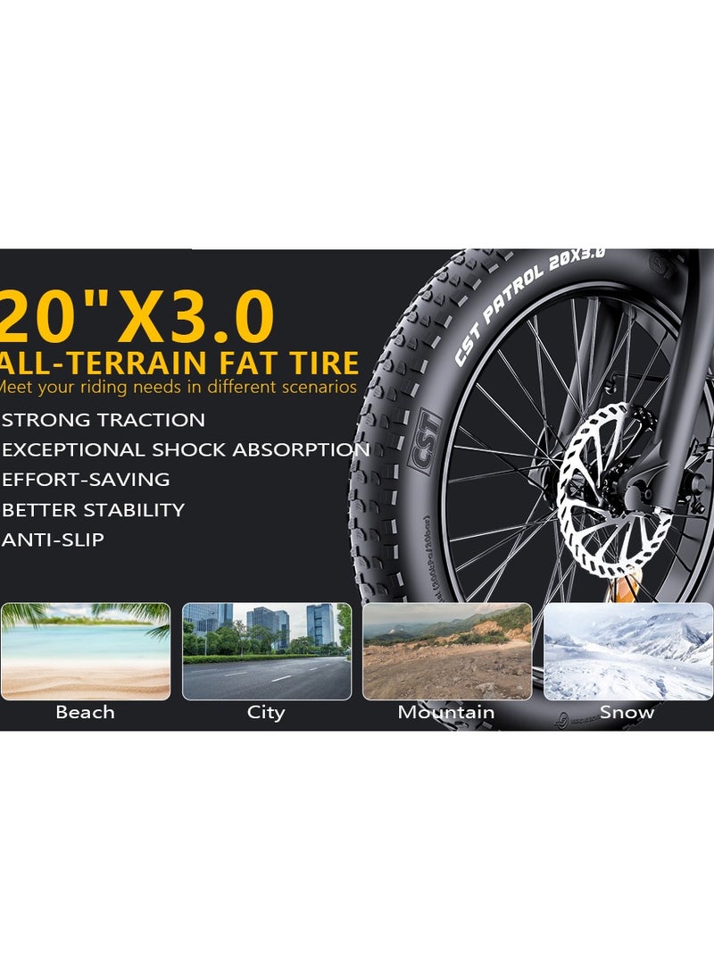 Baicycle Electric Bike Mountain bike 48V 15.3Ah Removable Battery 32Km/H with 750W Brushless Motor 7-Speed 20inchTires Front Fork Suspension  Silver  - Image 4