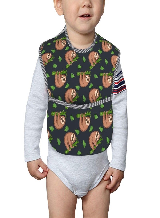 Qwalnely Sloth Baby Stuff Baby Bibs 2Packs for 6-24 Months Waterproof Washable Fabric (Sloth) - Image 4