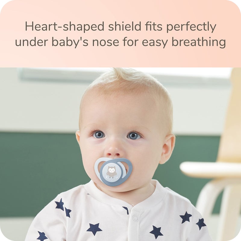 NUK Glow-in-The-Dark Orthodontic Pacifier with Heart-Shaped Shield, BPA-Free, fits 0-6 Months, 4-Pack - Image 3