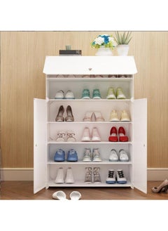 Maston MASTON Multi Steps Adjustable Plastic Shoe Organizer White 6-Tier Plastic Portable Shoe Rack Organizer for 21 Pairs of Shoes, White, Size 61 x 32 x 93cm  - Image 3