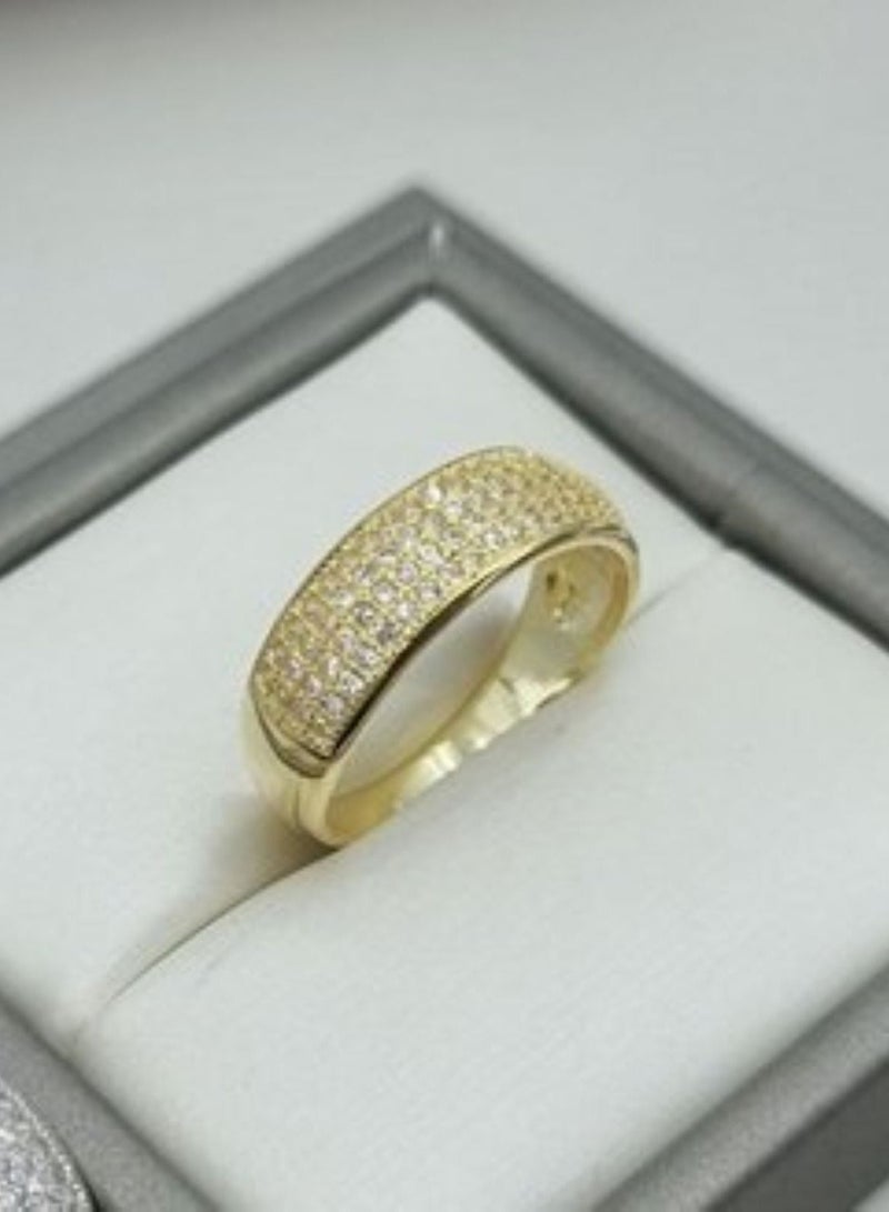 استراتيجية خاتم من الفضة الإسترليني عيار 925 مرصع بحجر الزركون المرصع بالألوان الذهبية - Image 1